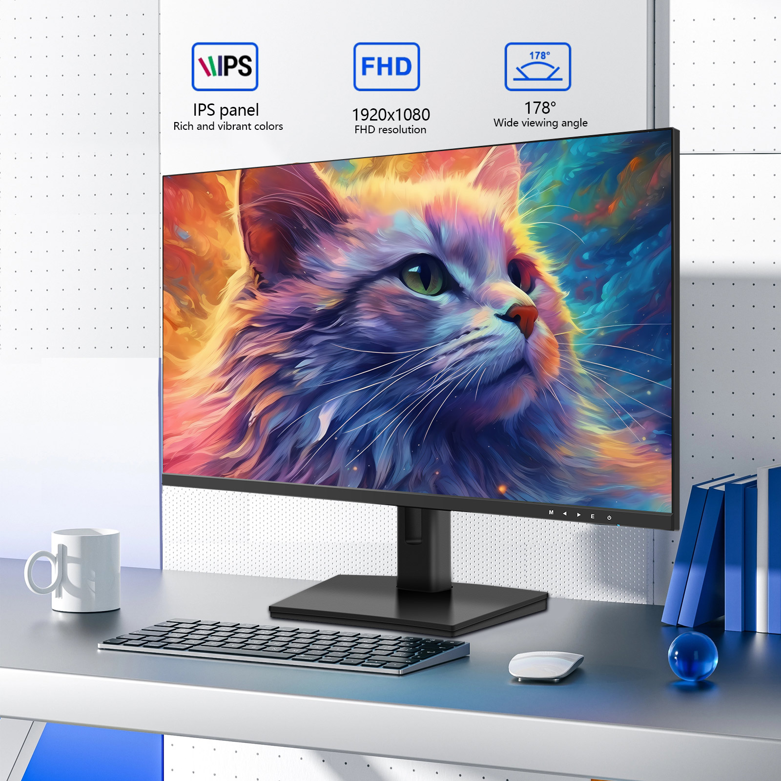 Plastic housing 21.5 inch desktop capacitive touch monitor for commercial/education/medical