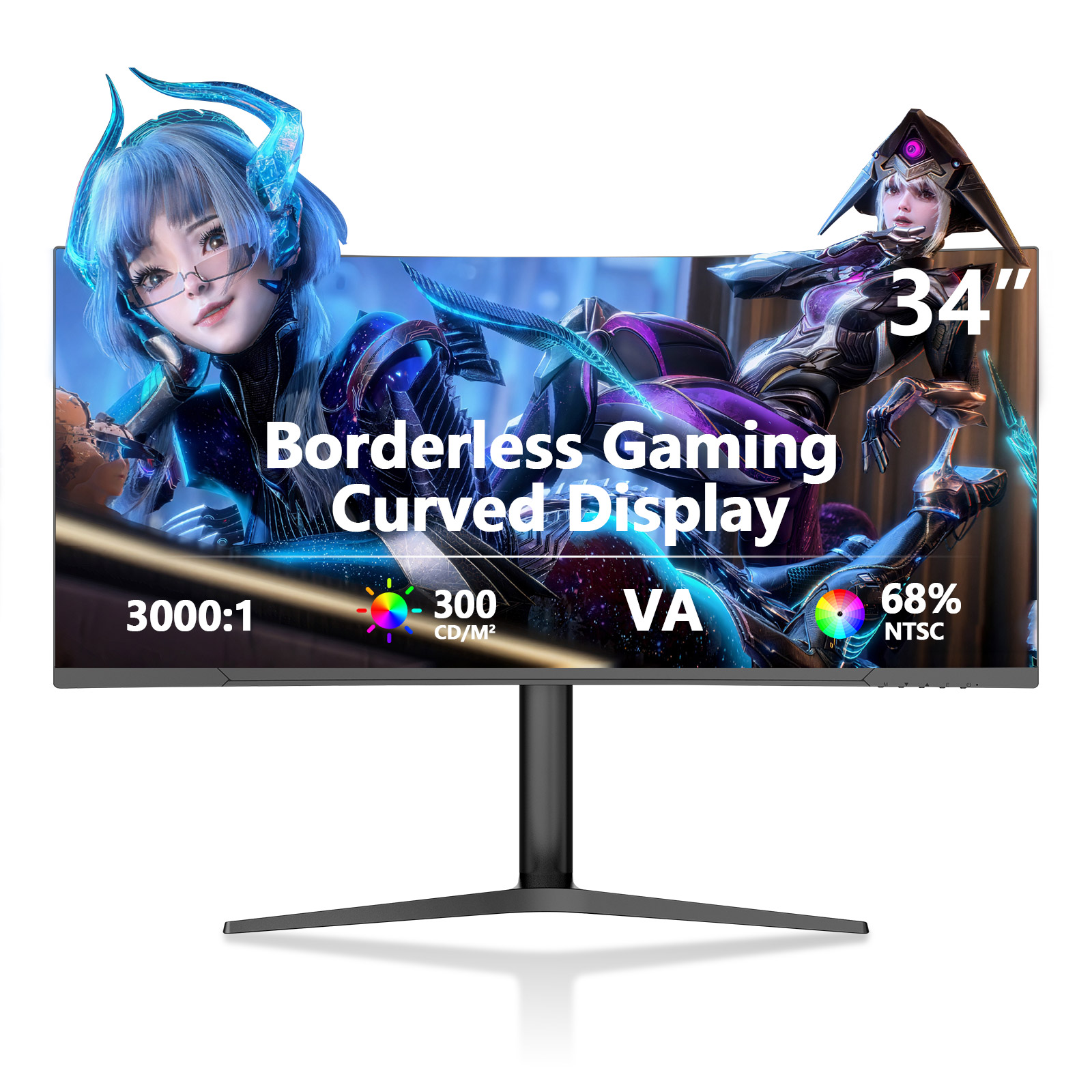 New Curved Monitor 34 Inch Frameless 4K 144Hz 3440*1440P VA big Screen Lcd gaming Monitors