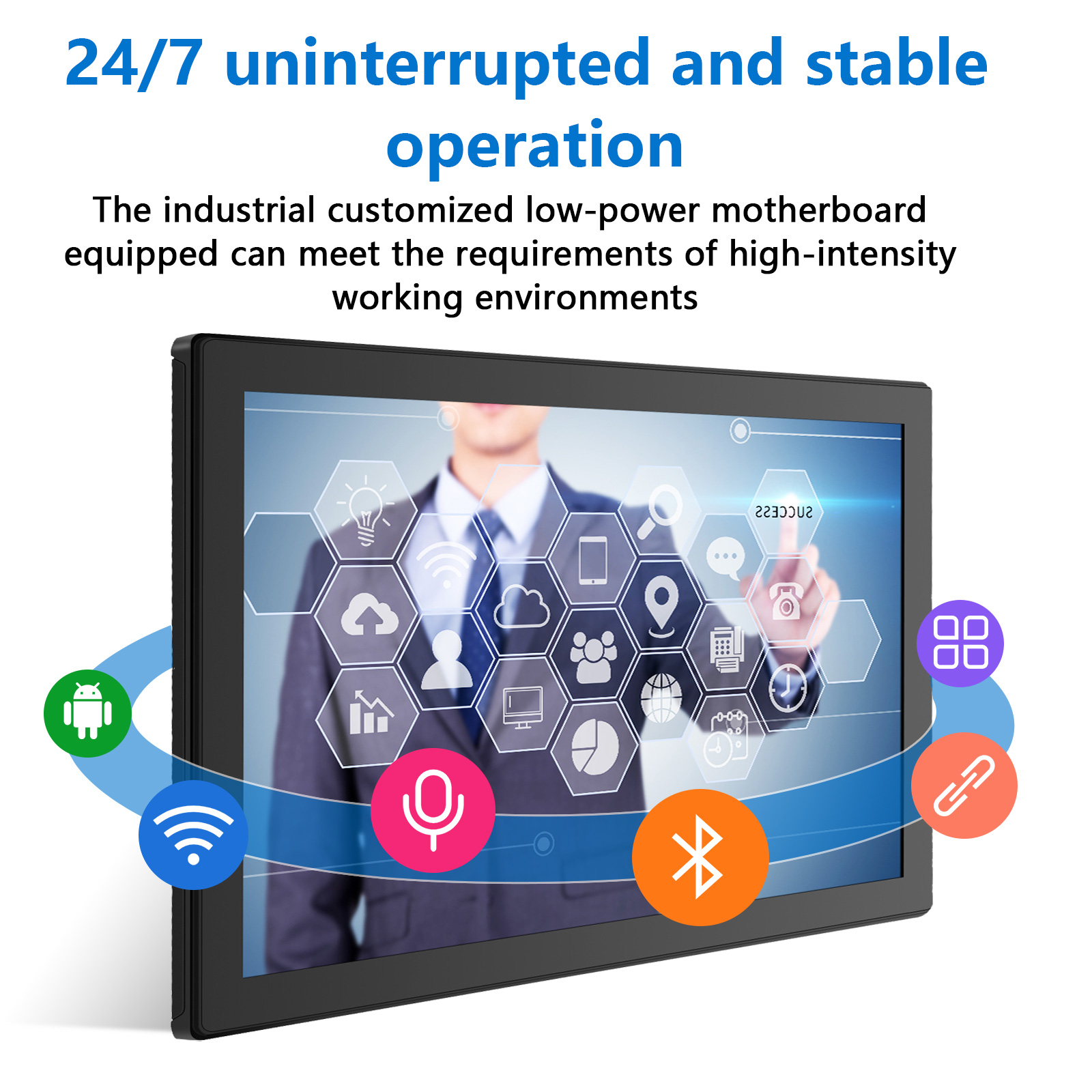 18.5 21.5-inch metal case industrial ip65 waterproof display multi-touch touch embedded panel pc