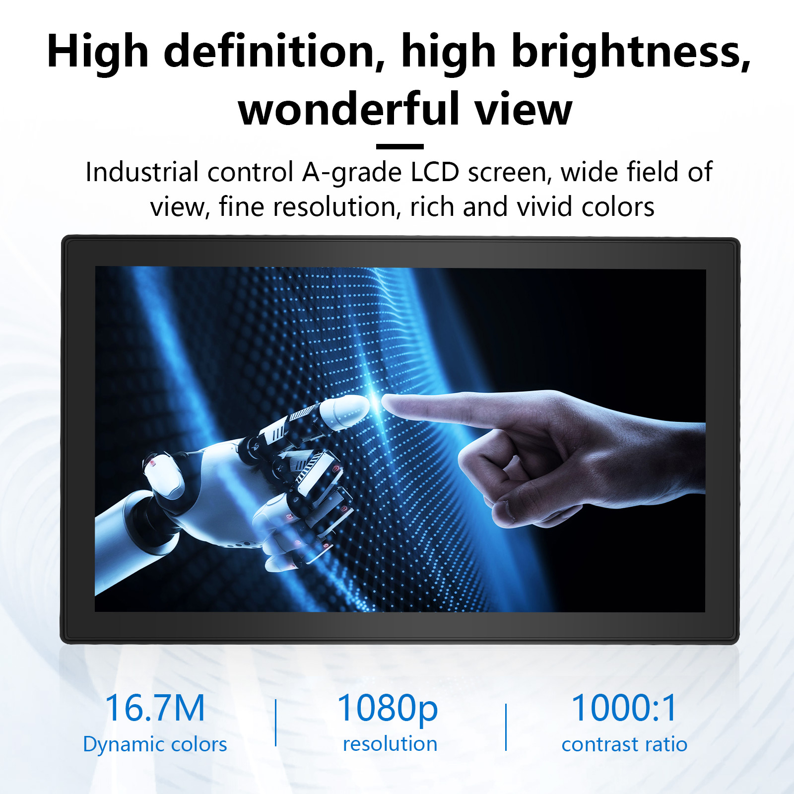 18.5 21.5-inch metal case industrial ip65 waterproof display multi-touch touch embedded panel pc