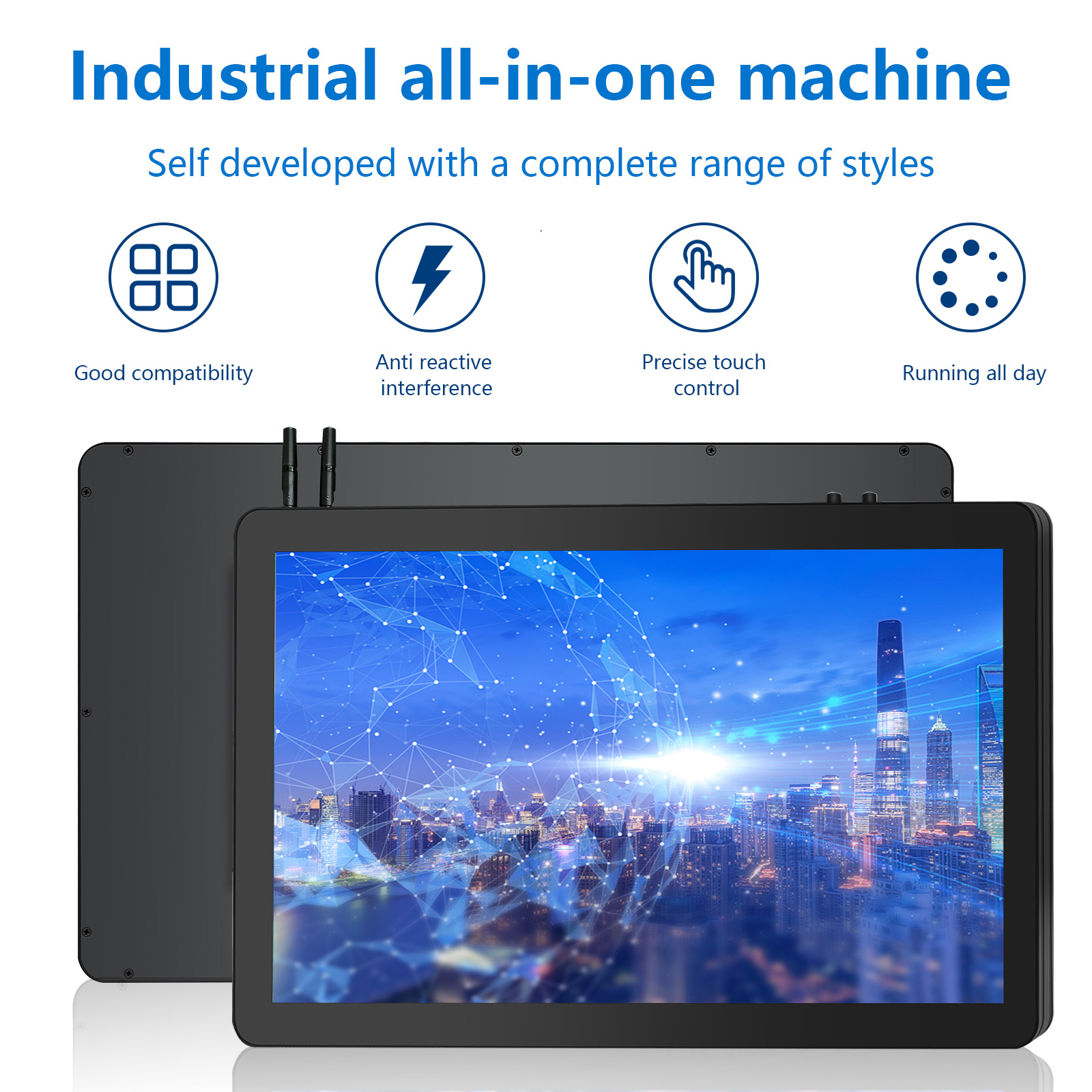 21.5-inch 1080P flat industrial capacitive touch all-in-one machine monitor