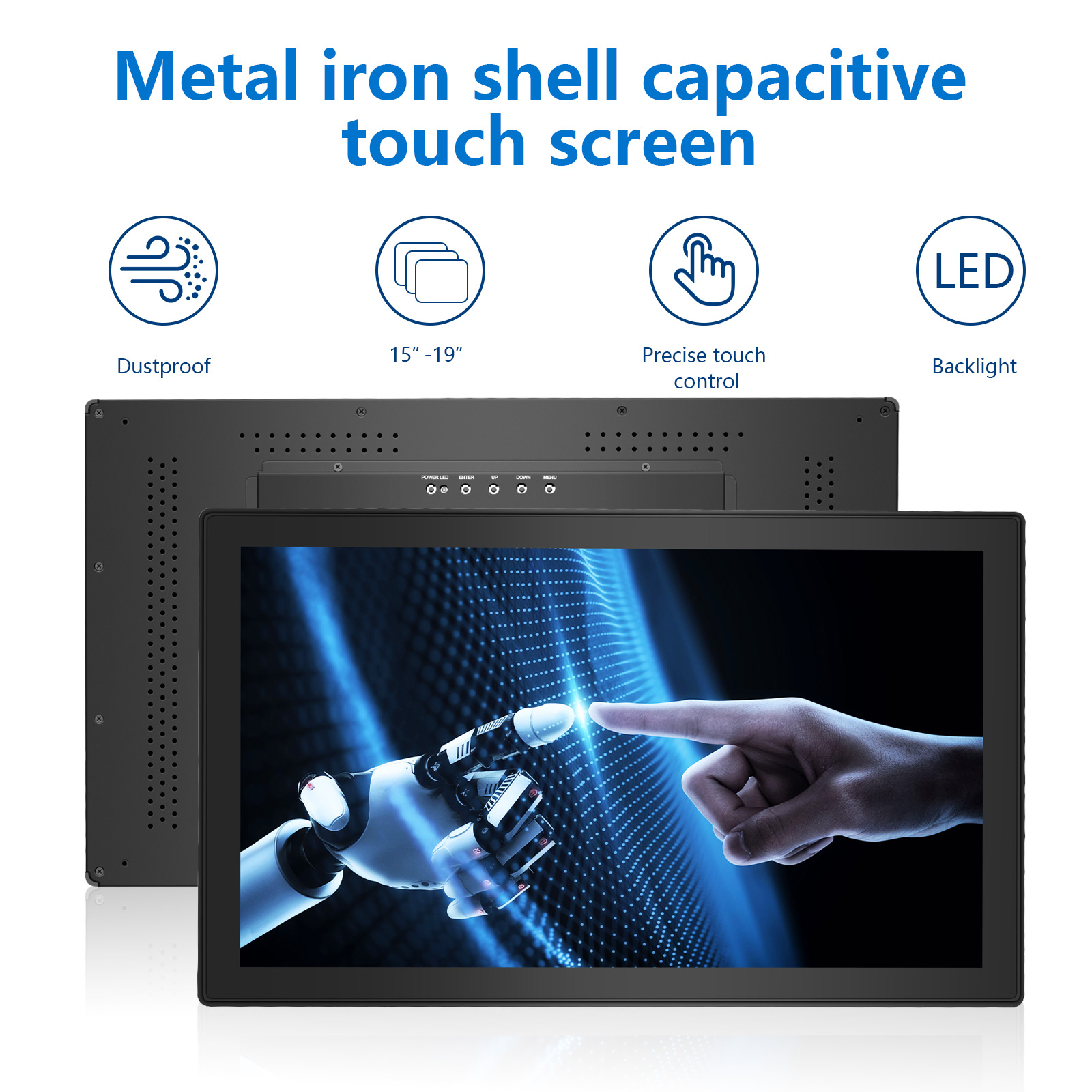 18.5 21.5-inch metal case industrial ip65 waterproof display multi-touch touch embedded panel pc