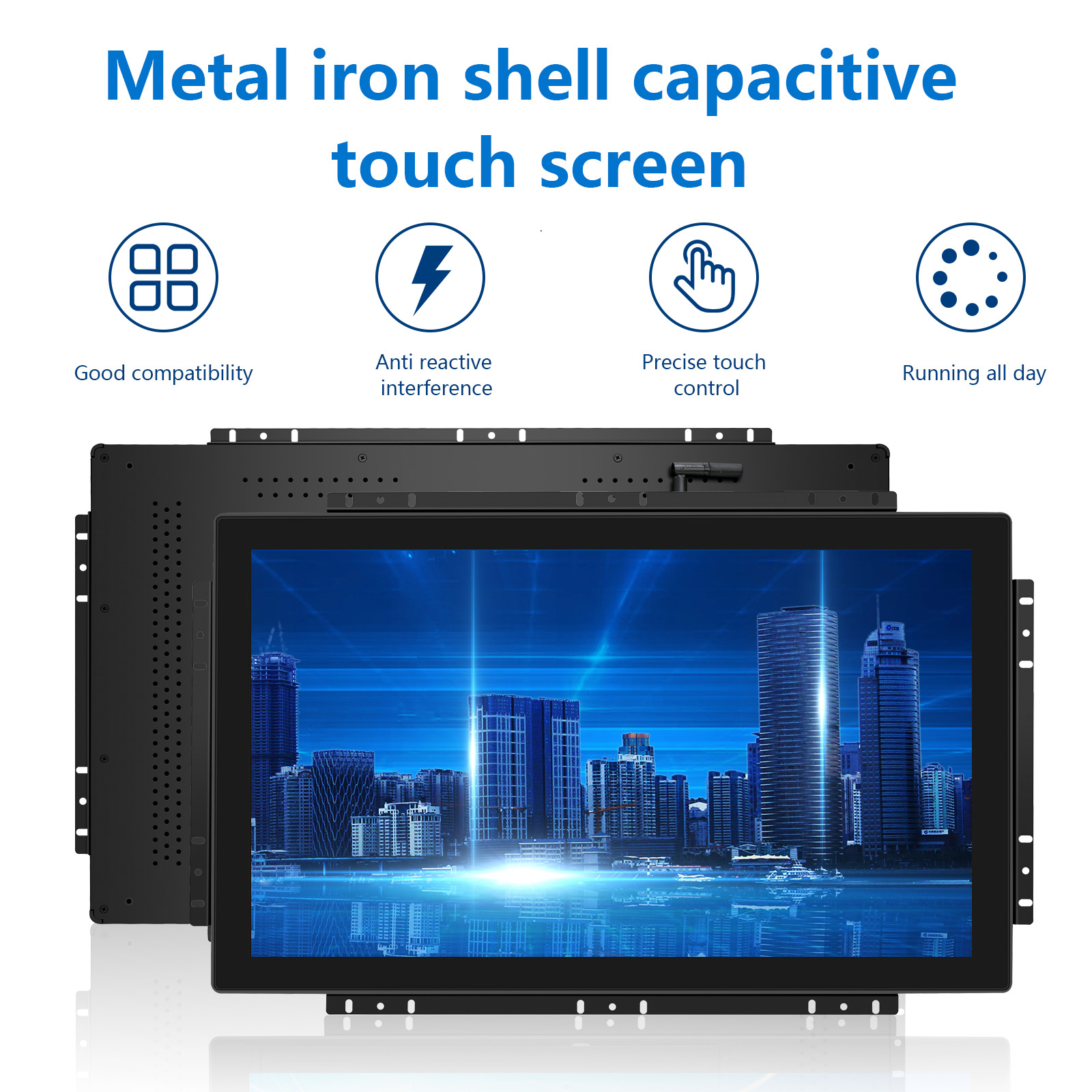 Industrial Capacitive Touch Monitor 10.1''-27'' Rugged LCD Display 250-1500cd/m² High Brightness for Industrial and Commercial